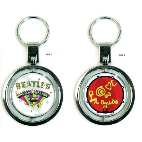 The Beatles Keychain Magical Mystery Tour Official Silver Spin One size