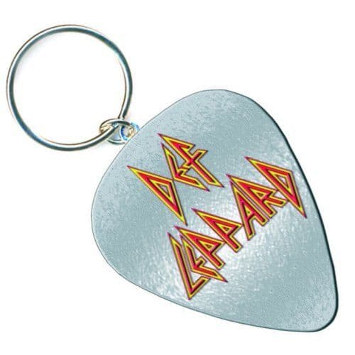 Def Leppard Keyring Keychain guitar Pick band Logo hysteria Official metal misura unica