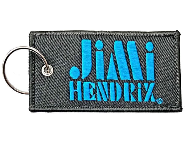 Jimi Hendrix Keyring Keychain Stencil Logo Patch Official Black One Size