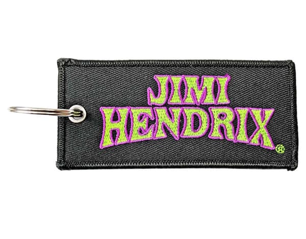 Jimi Hendrix Keyring Keychain Arched Logo Patch Official Black Taille unique