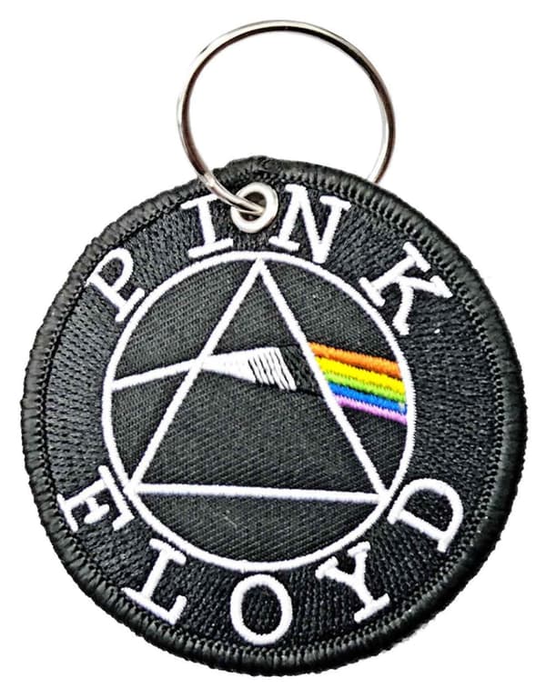 Pink Floyd Keyring Keychain Dark Side of the Moon Circle Patch Official Black One Size