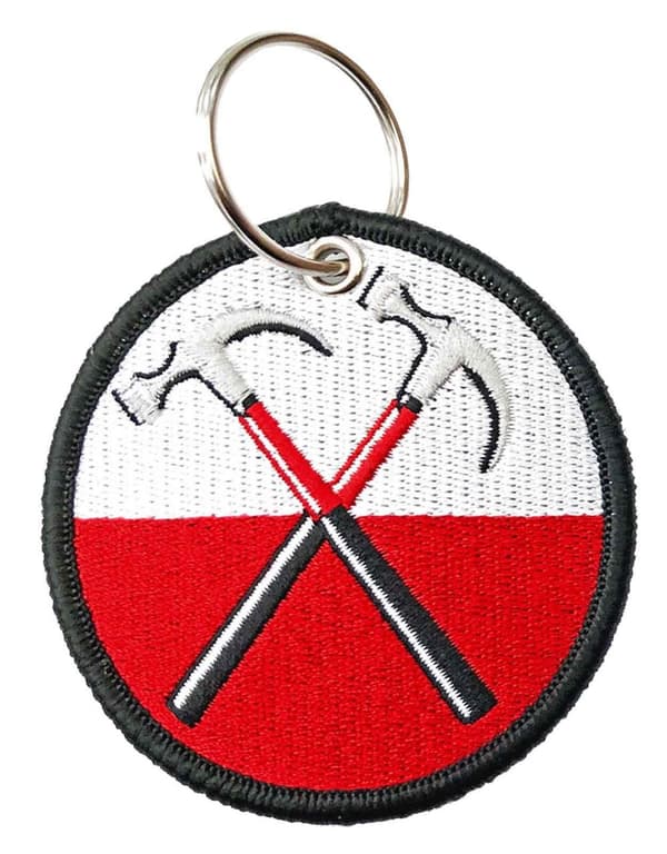 Pink Floyd Keyring Keychain The Wall Hammers Circle Patch Band Logo Official One Size