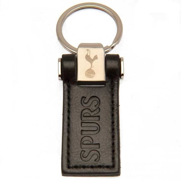 Tottenham Hotspur FC Leather Keyring Black/Gold One Size
