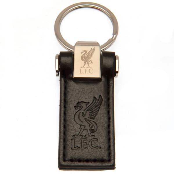 Liverpool FC Leather Keyring Black One Size