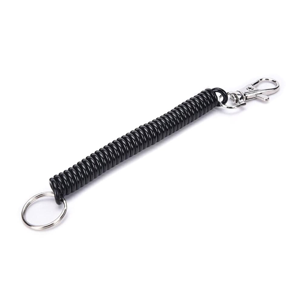 Nyckelring - Elastisk kabel med metallhake - Svart