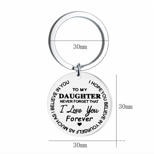 INF Avaimenperä tunnisteella "To my Daughter" (Tyttärelleni) Ruostumaton teräs