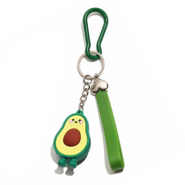 Sød Avocado Nøglering med plastik Carabiner