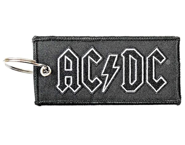 AC/DC Keyring Keychain Classic Band Logo Patch Official Black One Size