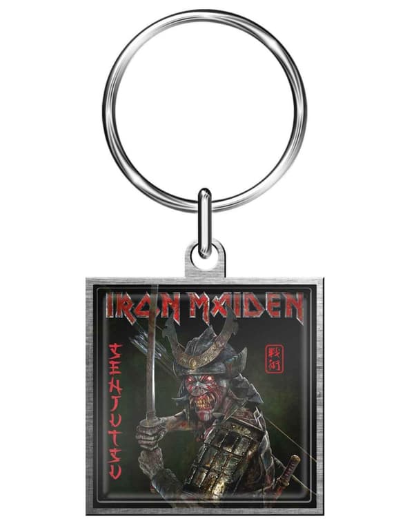 Iron Maiden Keyring Keychain Senjutsu Band Logo Official Black One Size