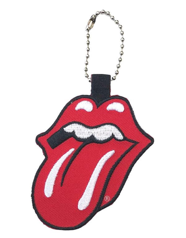 The Rolling Stones Keyring Classic Tongue Band Logo Embroidered Official Red ""
