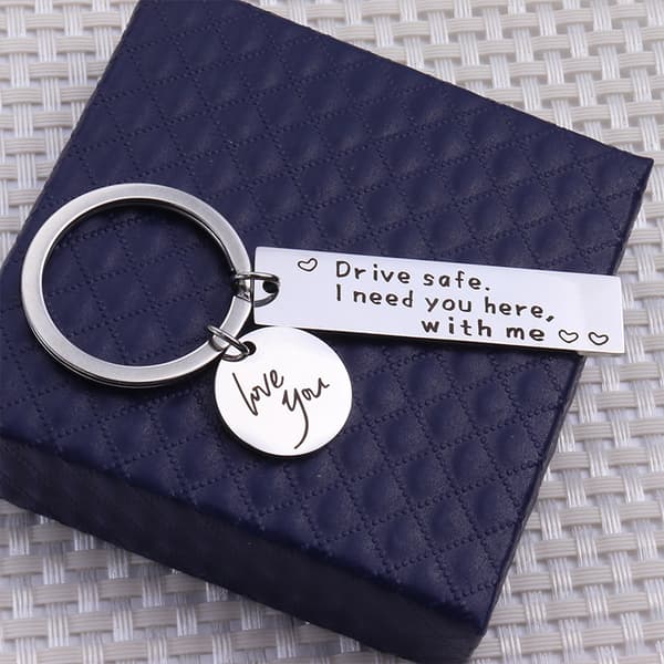 INF Nyckelring "Drive safe" rostfritt stål Silver 1-pack