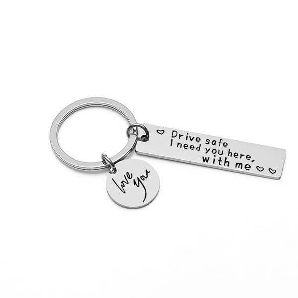 INF Nyckelring "Drive safe" rostfritt stål Silver 1-pack