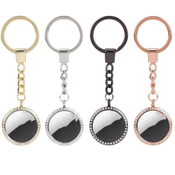AirTag Fodral som nyckelring med stenar och guld silver svart Black