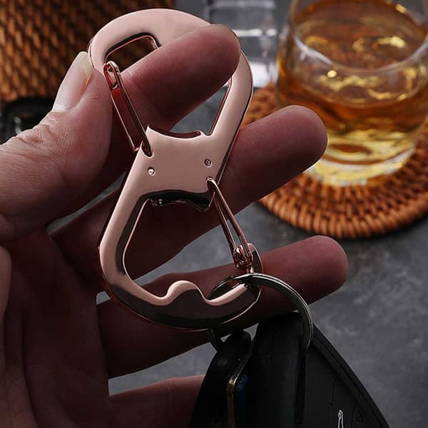 Nøglering Carabiner Carbines med CapSome Opener Black
