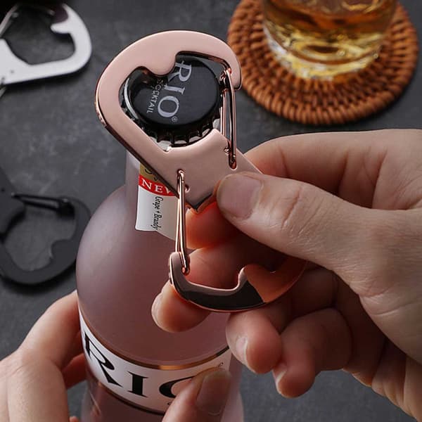 Nøglering Carabiner Carbines med CapSome Opener Black