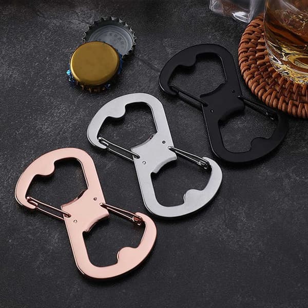 Nøglering Carabiner Carbines med CapSome Opener Black
