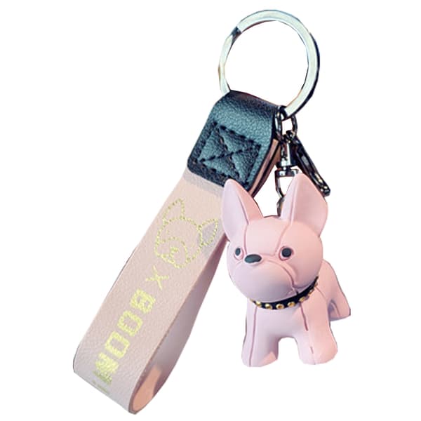 Smidigt Unik Bulldog Nyckelring Rosa Rosa