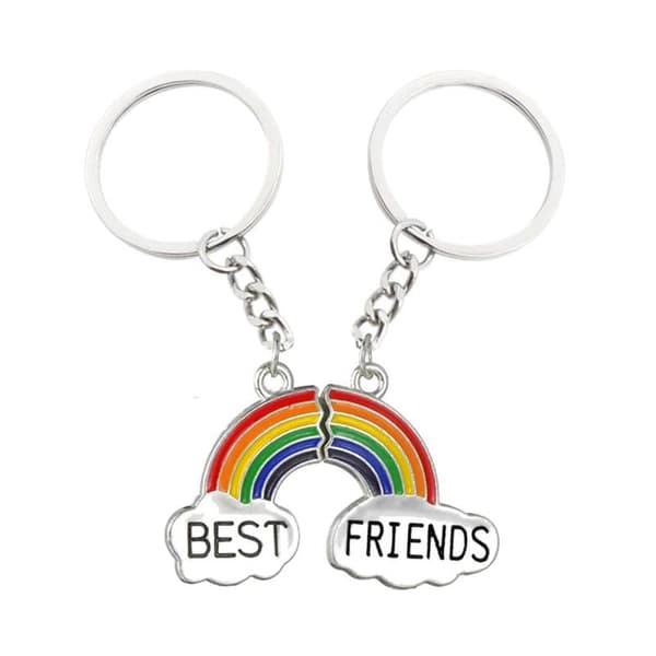 Nyckelring Best friends Regnbåge Kompis Partner 2-delat