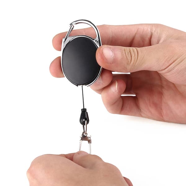 2-Pack - Nøglering Udtrækkelig / Nøgleholder med Nøglebånd