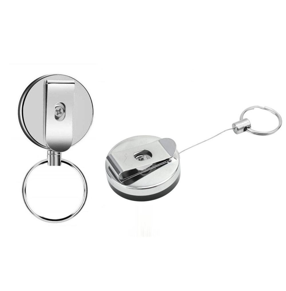 2-pack Utdragbar nyckelring med jojo-funktion och snöre 62 cm