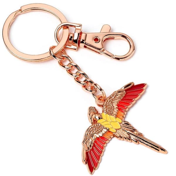 Harry Potter Charm Fawkes nyckelring Rose Gold/Red/Yellow One Size