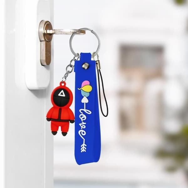 Nyckelring - AVIZAR - Squid Game - Silikonfigur - Handledsrem - Blå färg