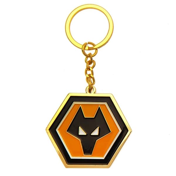 Wolverhampton Wanderers FC Crest Keyring Black/Orange/Gold One Size