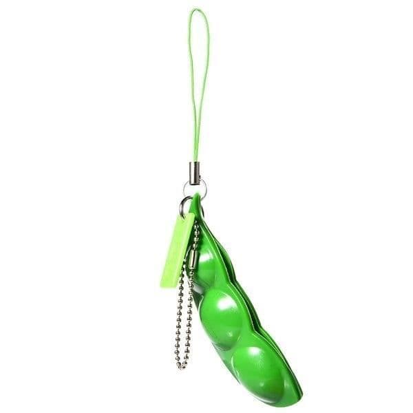Anti-stress nyckelring - Ej specificerat - Böna - Gummi - Grön - 6,5 x 2 cm
