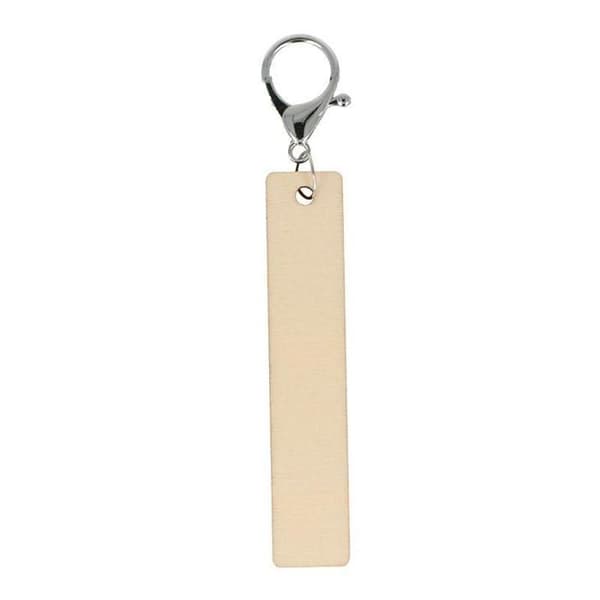 Nyckelring - Ej specificerat - Rektangulär - Trä - 2 x 10 cm - 3 st