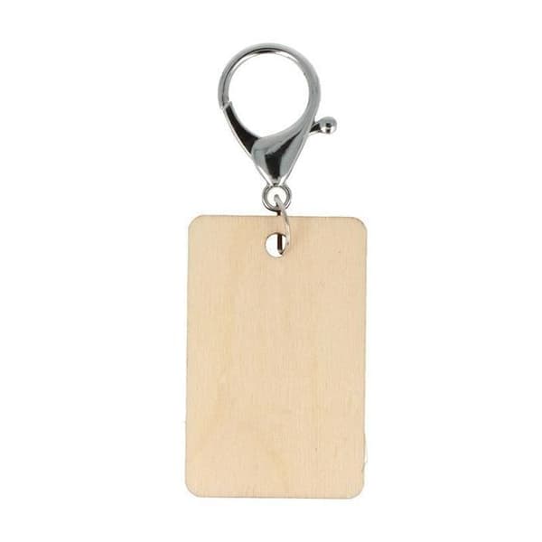 Nyckelring - Ej specificerat - Rektangulär - Trä - 3,5 x 5,5 cm - 3 st