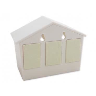 Nyckelhållare - Skjul - Ett par oskiljaktiga fåglar - PVC - Vit - 95x75x45 mm