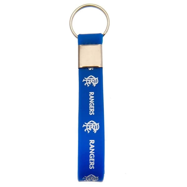 Rangers FC Crest Silicone Keyring Royal Blue/White One Size