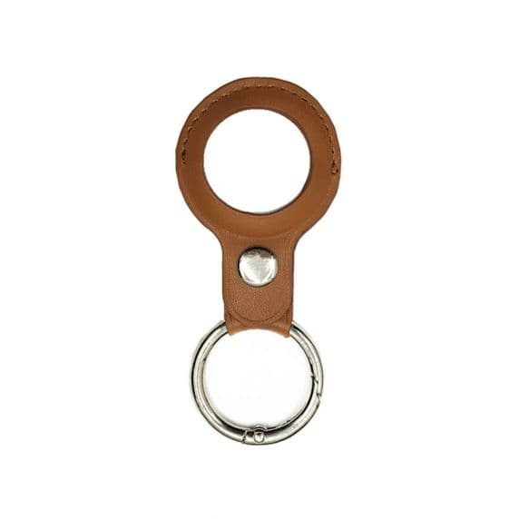 AirTag-nyckelring med fodral i läder – Brun
