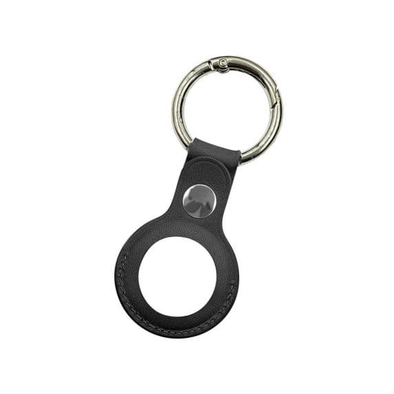 AirTag-nyckelring med fodral i läder – Svart