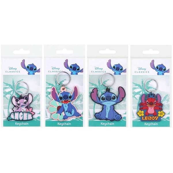 4-Pack Keychain 2D Disney Lilo & Stitch PVC Nyckelring