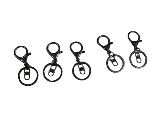 Nyckelring med hummerklolås 5-pack Grå