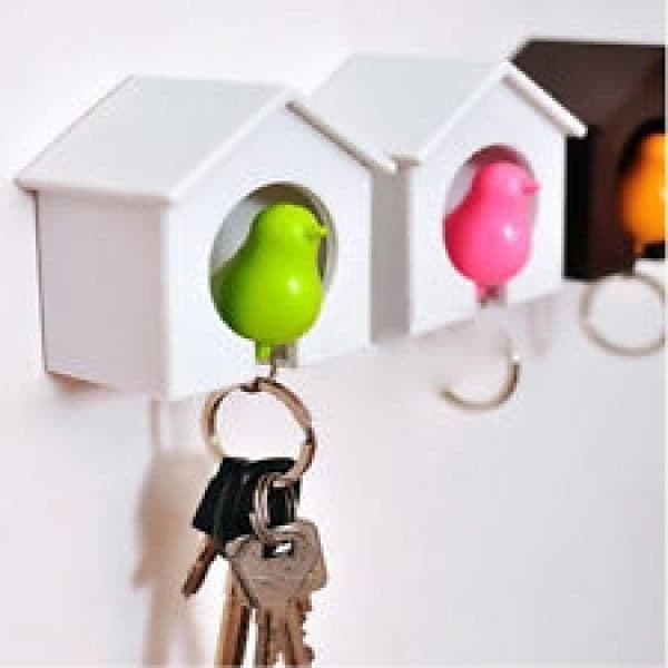 Nyckelhållare - Fågel - Röd - PVC - 75 x 65 x 45 mm - Söt design