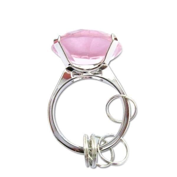 Nyckelringring - Kvinna - 5 ringar - Rosa sten - Ovanlig smycke - Perfekt present