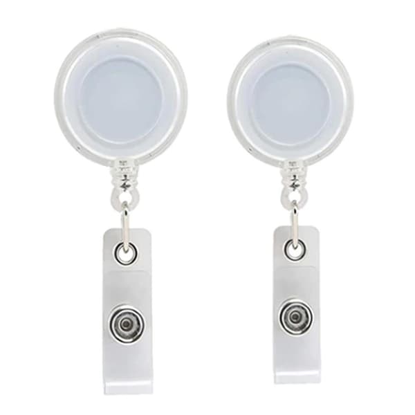 2-pack Hållare ID-kort Rund Utdragbar/Jojo-funktion - Välj färg