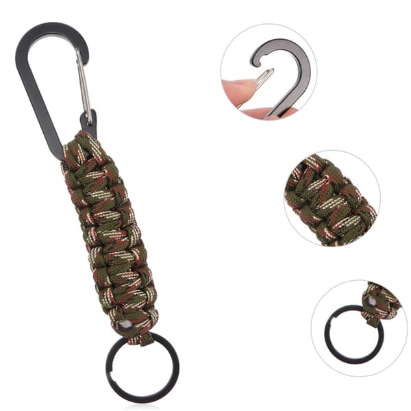 Paracord Överlevnads-Nyckelring med Karbinhake