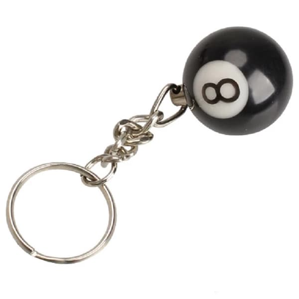 Stilren Biljardboll Nummer 8 Nyckelring (Eightball)