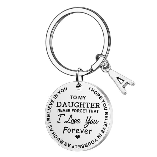 Rund nyckelbricka "To my daughter" - Silver