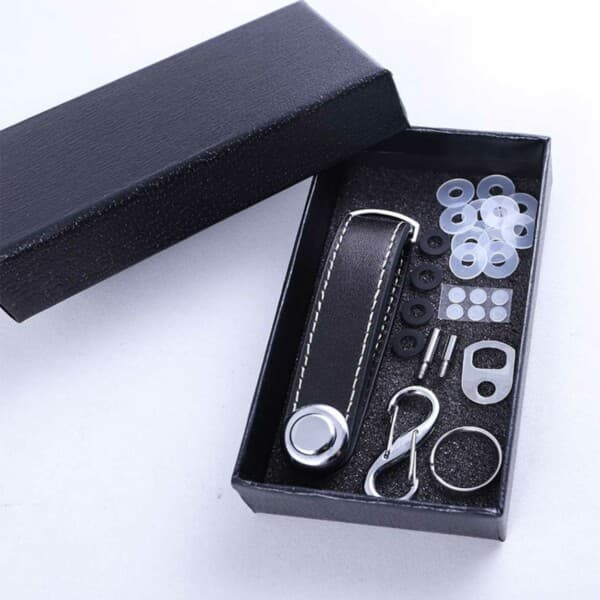 Key Organizer Läder Nyckelhållare Nyckelring Svart