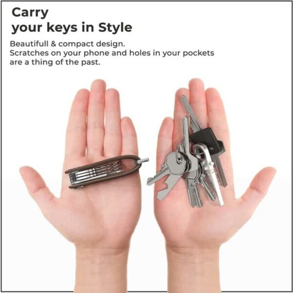 Key Organizer Läder Nyckelhållare Nyckelring Svart