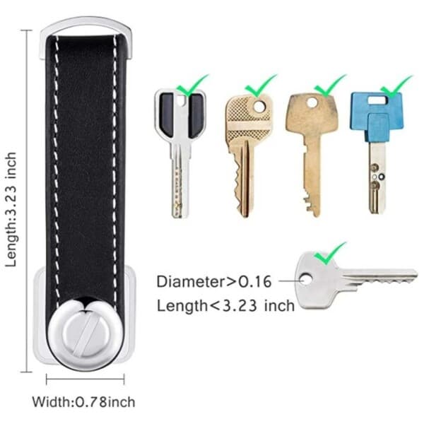 Key Organizer Läder Nyckelhållare Nyckelring Svart