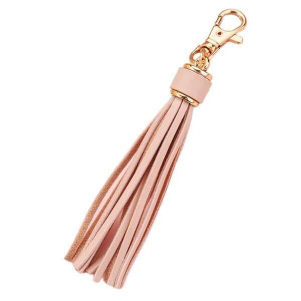 Nyckelring Mocka Läder Tassel Rosa