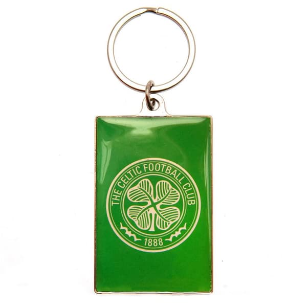 Celtic FC Deluxe Crest nyckelring Green/Silver 6cm x 4cm