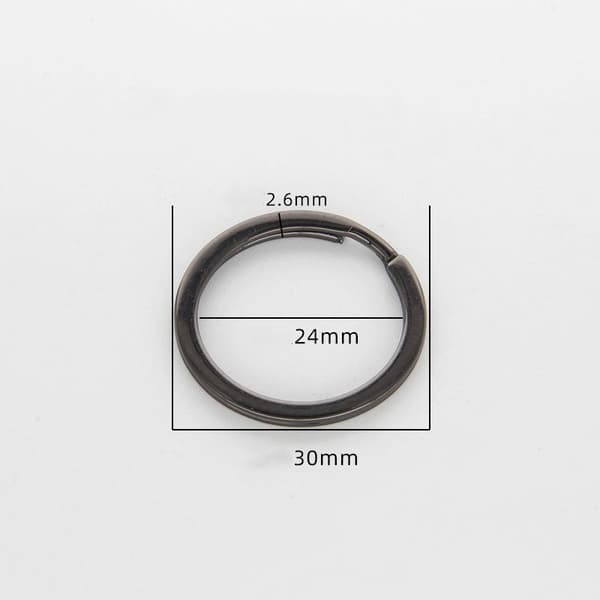 INF Runde karabinringer nøkkelringer sinklegering 10 deler Sort 30 mm