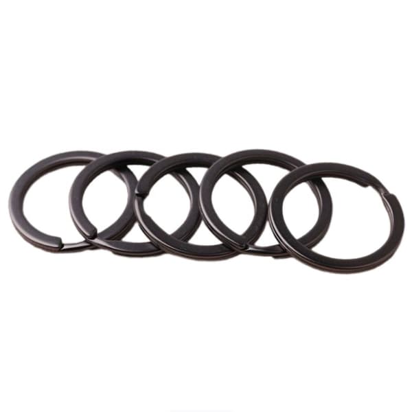 INF Runde karabinringer nøkkelringer sinklegering 10 deler Sort 30 mm