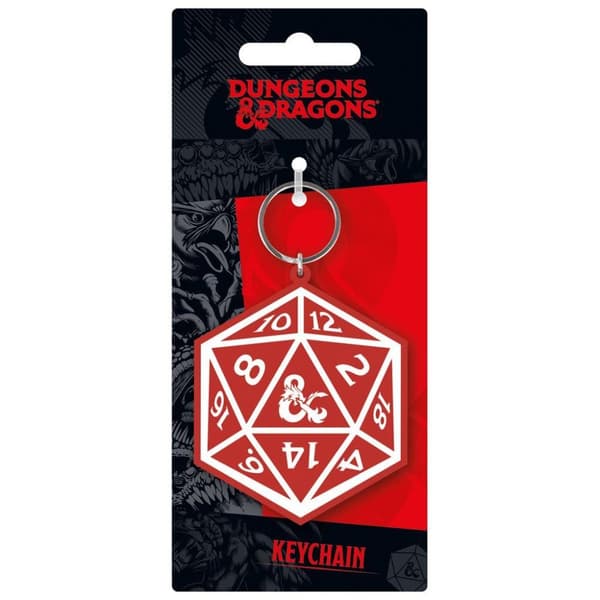 Dungeons & Dragons Dice PVC Keyring Red/White One Size
